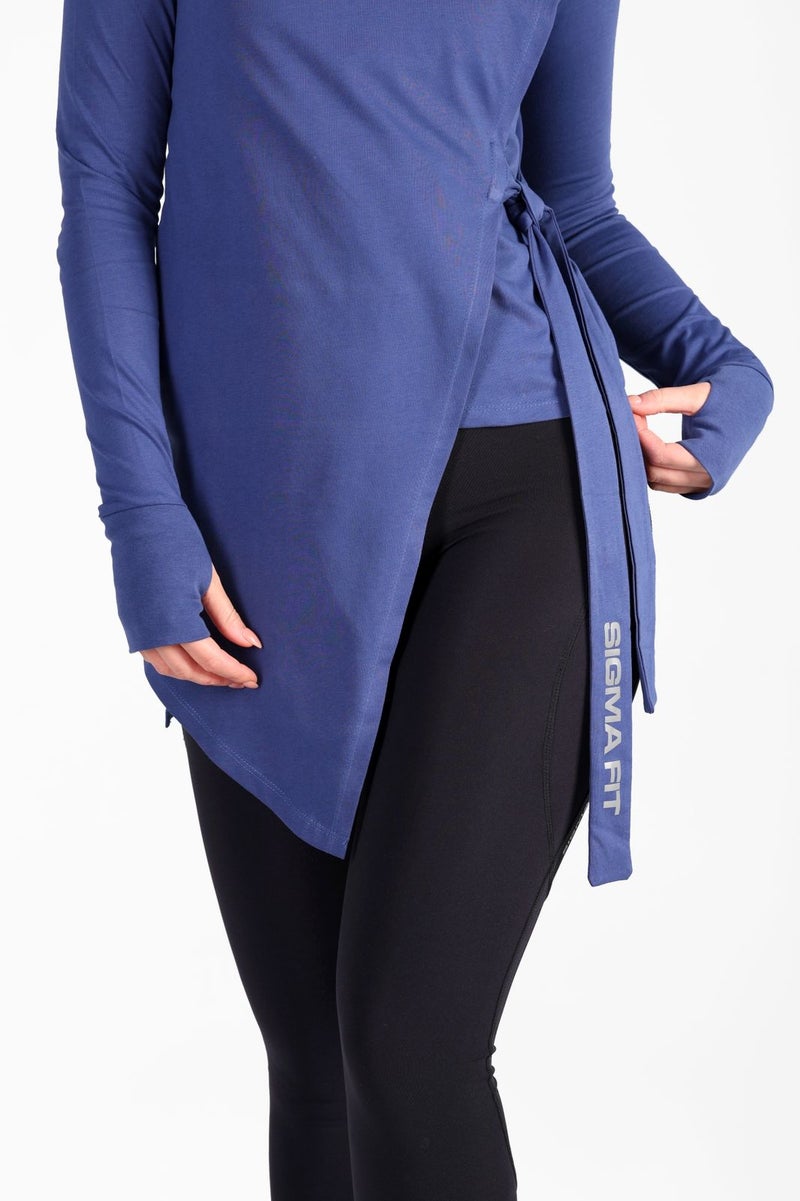 SIGMA FIT Abstract Knotted Ls Tee Deep Cobalt - Image 4
